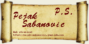Pejak Šabanović vizit kartica